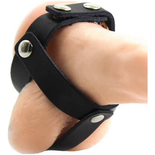 Návlek OHMAMA FETISH na semenníky v koži