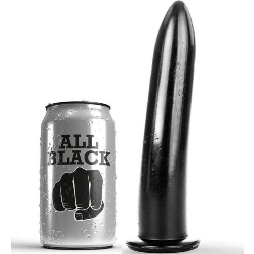 Dildo ALL BLACK 20 cm s hladkým povrchom