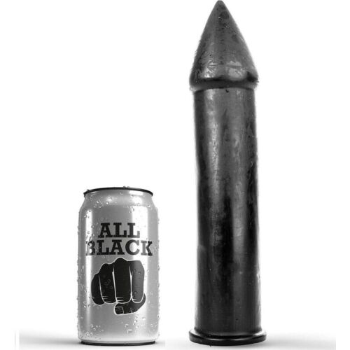 Dildo All Black 24 cm s hladkou textúrou a hypoalergénnym materiálom