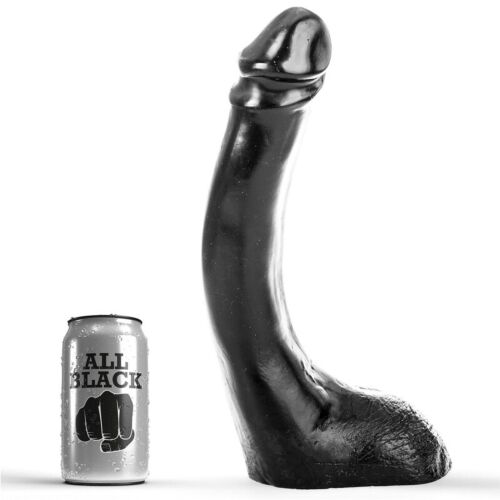 Dildo ALL BLACK 29 cm s realistickou formou