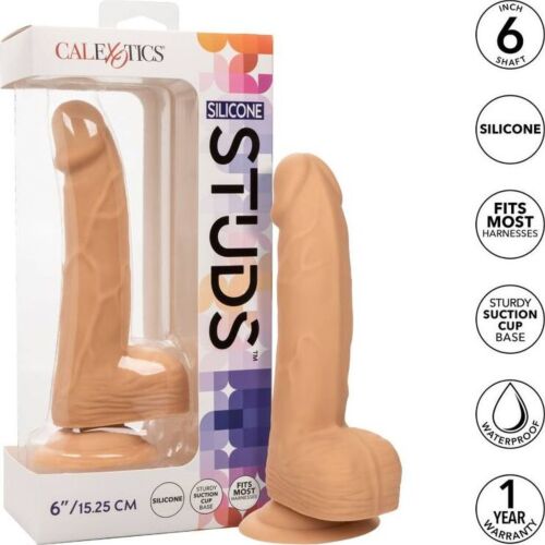 Dildo CALEXOTICS Silicone Studs 15.24 cm so sacou základňou