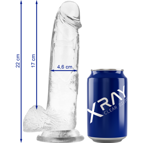 Dildo Loviux X RAY Clear 22 cm s prísavkou