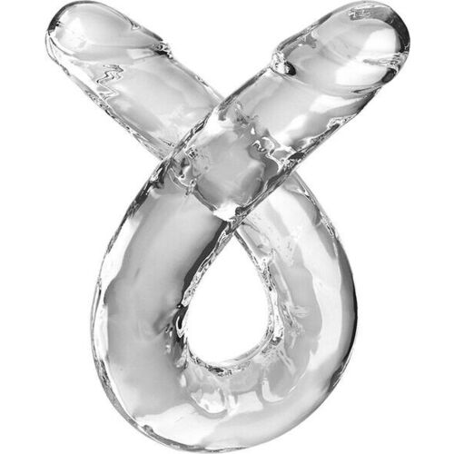 Dildo Dvojitý KING COCK Clear Double Trouble 46 cm