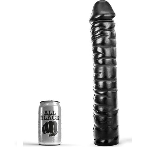 Dildo ALL BLACK 38 cm pre intenzívnu stimuláciu