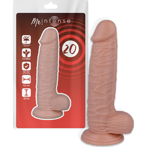 Dildo MR. INTENSE 20 cm s ventózou pre bezrucné použitie