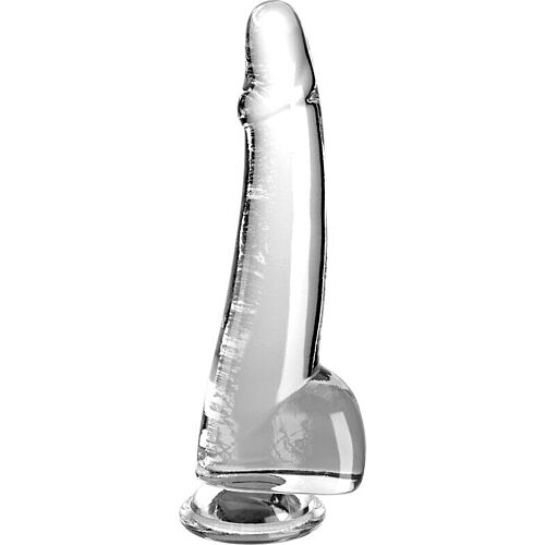 Dildo King Cock Clear 19 cm s testikulami