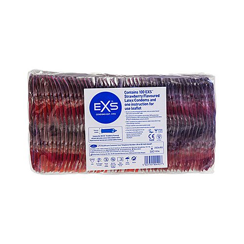 Kondómy Exs Strawberry Sundae s jahodovou príchuťou