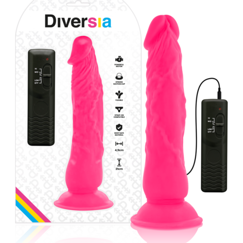 Dildo Diversia 21 cm s vibráciou a diaľkovým ovládaním