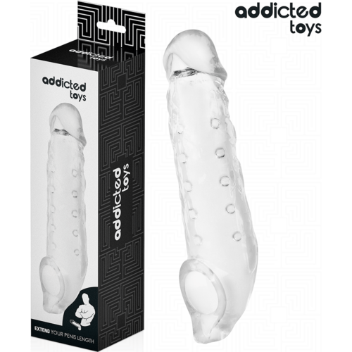 Návlek na penis Addicted Toys M s transparentným dizajnom