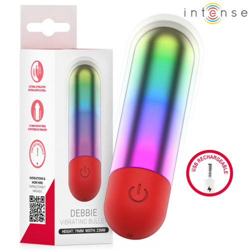 Mini vibrátor INTENSE FUN TOYS - INTENSE s dúhovým dizajnom