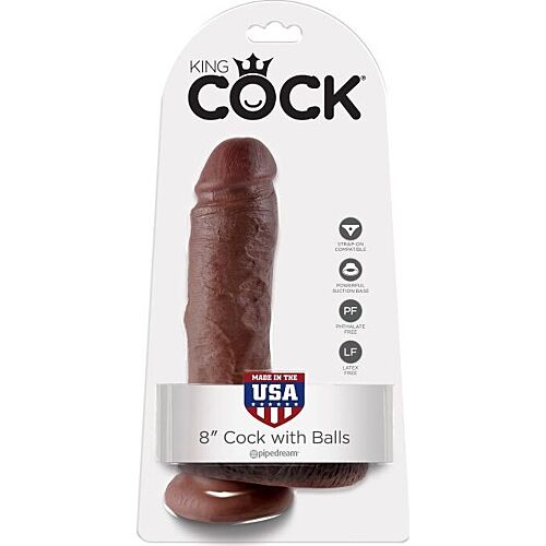 Dildo King Cock 8" s realistickým pocitom a testikulami