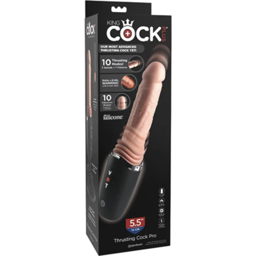 Dildo KING COCK PLUS – THRUSTING PRO s ohrevom 12.7 cm