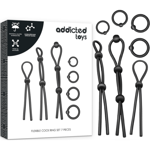 Krúžky ADDICTED TOYS pre penis - set 7 kusov