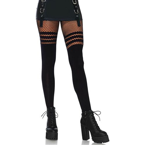 Bezšvové pančuchy Leg Avenue s dekoratívnymi pruhmi