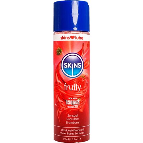 Lubrikant SKINS Fruity s chuťou jahody 130 ml