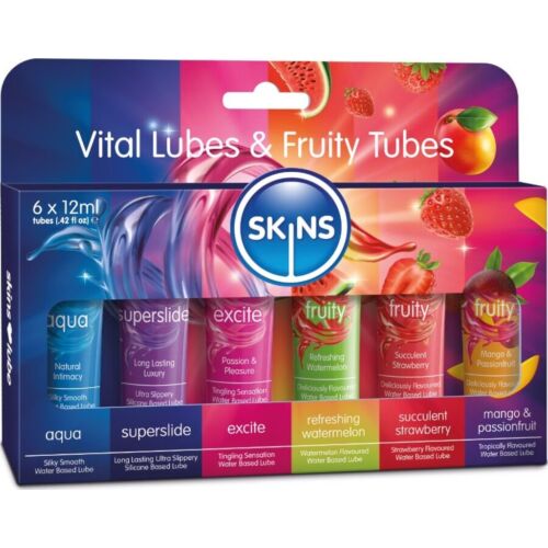 Lubrikant SKINS Vital & Fruity 12ml s ovocnými príchuťami