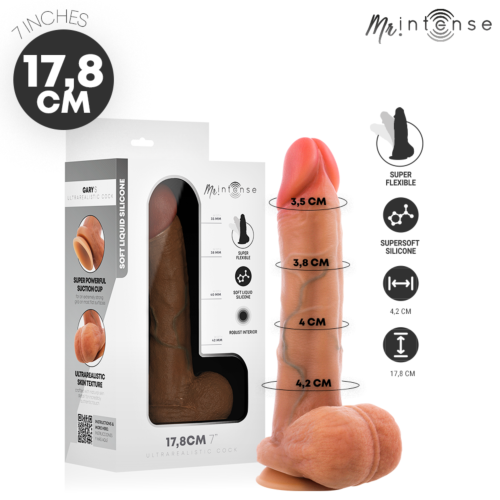 Dildo MR. INTENSE Gary S - 17.8 cm s integrovanými semenníkmi