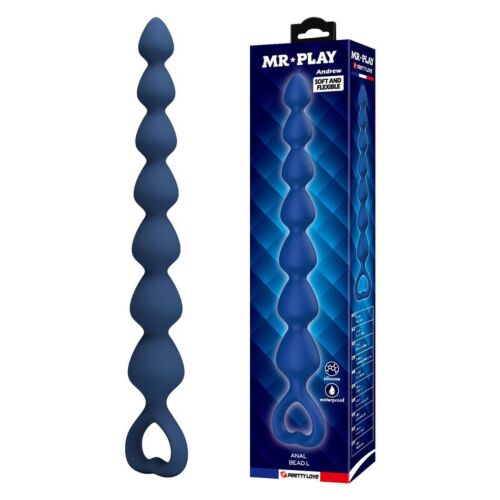 Análne korálky MR PLAY Blue Silicone 26.7 cm s analným zásuvom