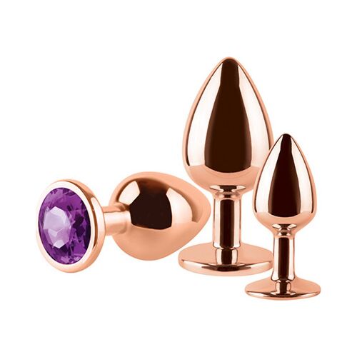 Sada 3 análnych zástrčiek Metal NOAH s konickou špičkou