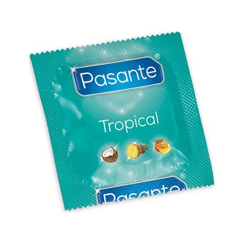 Kondómy Pasante Tropical 144 kusov - Tri príchute