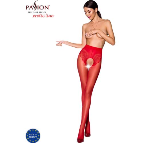 Červené pančuchy PASSION - TIOPEN 006 3/4 30 DEN