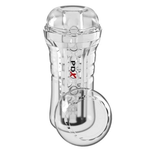Masturbátor PDX ELITE VIEWTUBE PLUS 21 cm s transparentným dizajnom