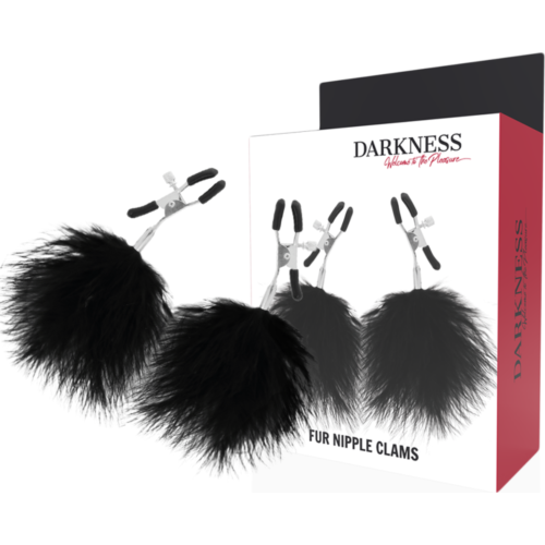 Pinzety na bradavky Darkness Sensations s pomponmi
