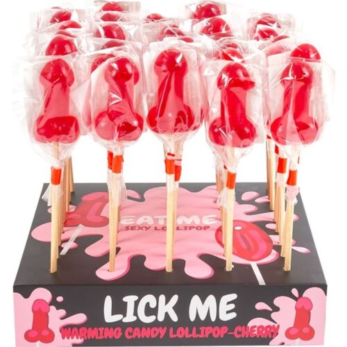 Cukrík Penis SecretPlay Cherry Candy s teplým efektom