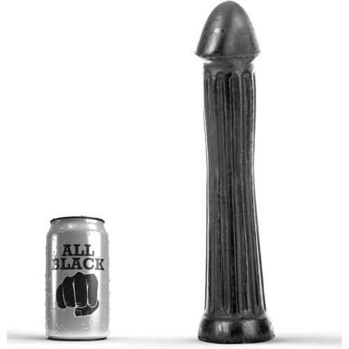 Plug anal BDSM All Black 31 cm so stimulačnými drážkami