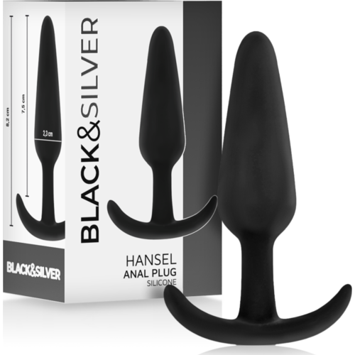 Análny plug BLACK&SILVER Hansel s malou rukoväťou