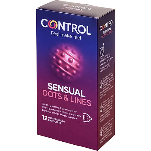 Kondómy Control Sensual Dots & Lines so stimuláciou