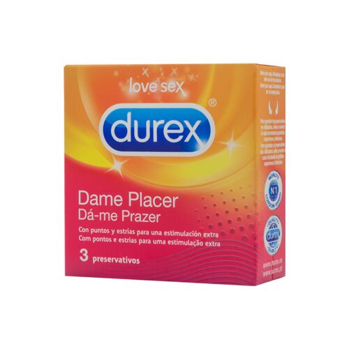 Kondómy DUREX Dame Placer s bodmi a ryhami