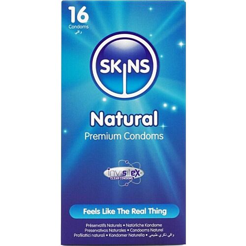 Kondómy SKINS Natural 16-Pack s ultratenkým dizajnom