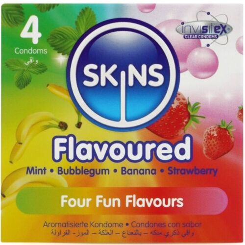 Kondómy SKINS Multi Flavors Pack 4