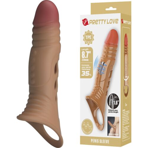 Návlek na penis Pretty Love s vibráciou a ergonomickým tvarom
