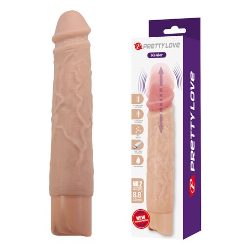 Realistické vibračné dildo Pretty Love Kessler s 10 režimami vibrácií a 10 posunu 22 cm