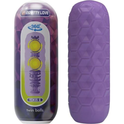 Masturbátor Pretty Love Twin Balls s vnútornými semenníkmi