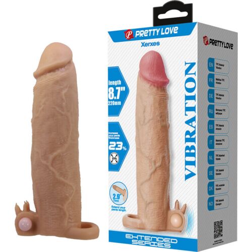 Návlek na penis Pretty Love Xerxes s vibrátorom