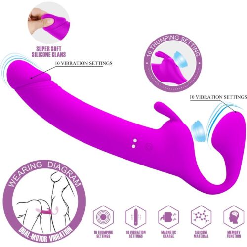 Dildo Strap-On Pretty Love Zanini s 10 vibráciami