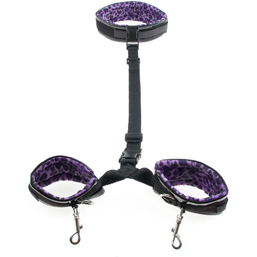 Kit bondage Pipedream Purple Cheetah pre variabilné polohy
