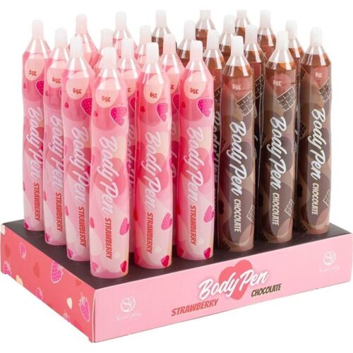 Jedlé perá na telo SECRETPLAY COSMETIC BODY PEN DISPLAY 24 UNITS