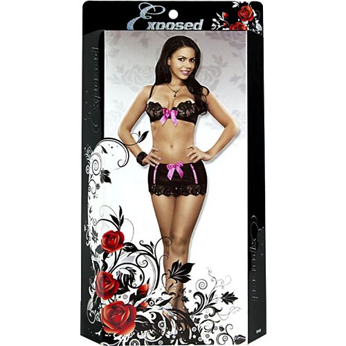 Súprava spodnej bielizne Exposed SEQUIN LACE BRA, SKIRT