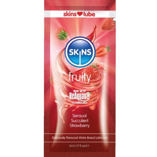 Lubrikant SKINS Jahodový 5 ML s autentickou chuťou