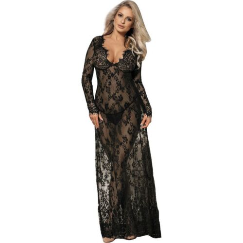 Šaty Vestido Sublime dlhé s dlhým rukávom s/m