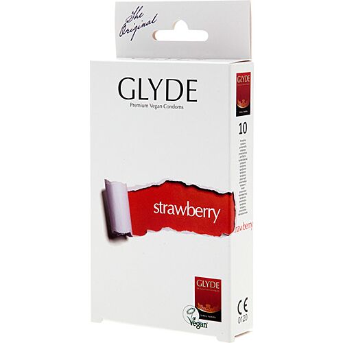 Kondómy Glyde Ultra Strawberry 10 ks s príchuťou jahody