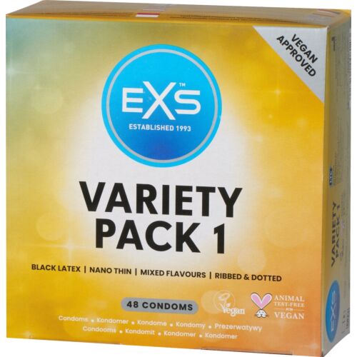 Kondómy Exs Variety Pack 1 so sladkými príchuťami a textúrami