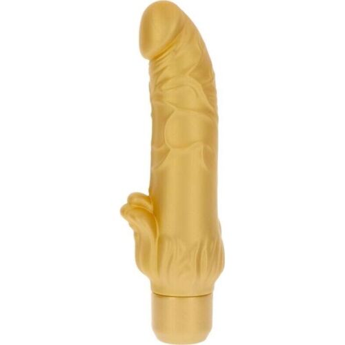 Vibrátor GET REAL Gold Dicker Stim s stimulátorom