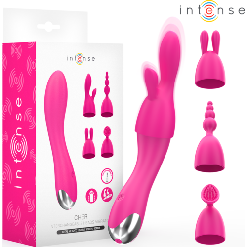 Vibrátor Intense Fun Cher so 4 výmennými hlavami