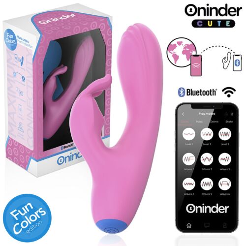 Vibrátor ONINDER CUTE Love Bunny s aplikáciou a dvojitou stimuláciou