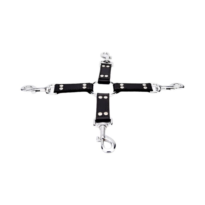 Restraints Bound 4 Way Hog Tie s koženými popruhmi Restraints Bound 4 Way Hog Tie s koženými popruhmi